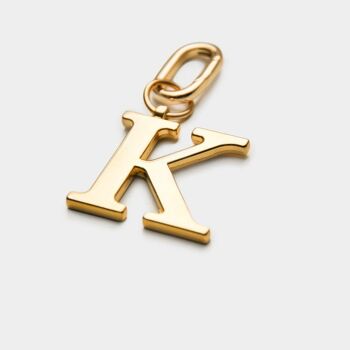 K - Porte-clés lettre en métal doré 2