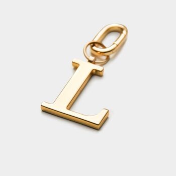 L - Porte-clés lettre en métal doré 2