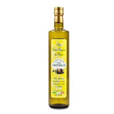 Extra natives Olivenöl in einer Flasche