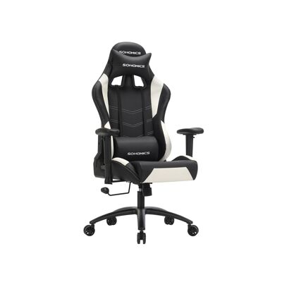 Deba Meubelen Black and white faux leather gaming chair