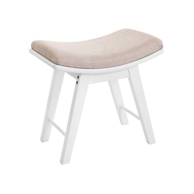 Deba Meubelen Hollow stool upholstered white-beige 48 x 46 x 30 cm (W x H x D)