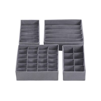 Deba Meubelen 4-piece underwear organizer gray 33 x 10 x 30 cm (W x H x D)