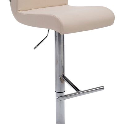 Deba Meubelen Cream California bar stool 44x38x80 cream faux leather Chromed metal