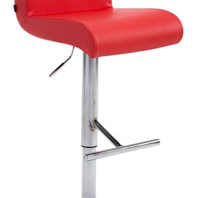 Deba Meubelen California red bar stool 44x38x80 red faux leather Chromed metal
