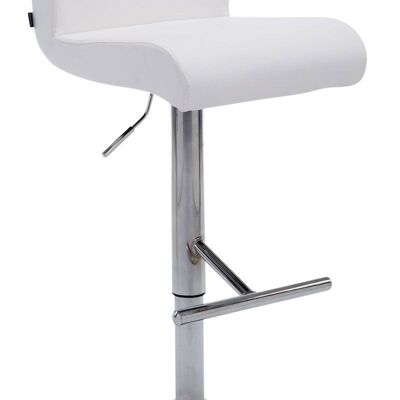 Deba Meubelen California white bar stool 44x38x80 white faux leather Chromed metal