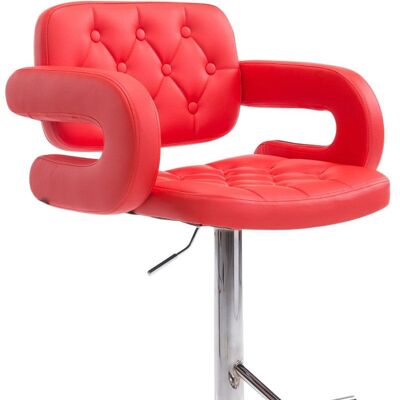 Deba Meubelen Dublin red bar stool 55x62x103 artificial leather red metal