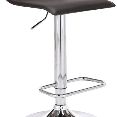 Deba Meubelen DYN brown bar stool 41x38x65 brown faux leather Chromed metal