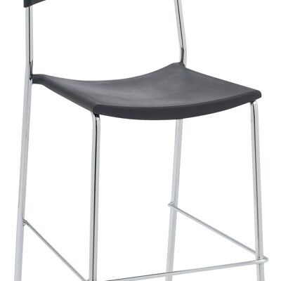 Deba Meubelen Black Genoa bar stool 41x41x113 Black wood Chromed metal