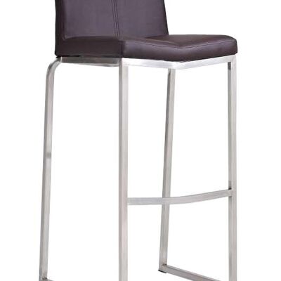 Deba Meubelen Kansas brown bar stool 45x46x100 brown artificial leather stainless steel