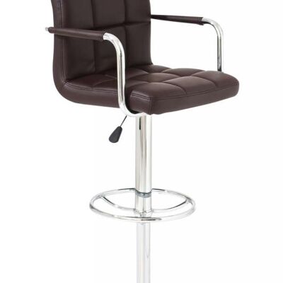 Deba Meubelen Brown Lucy bar stool 46x54x91 brown faux leather Chromed metal
