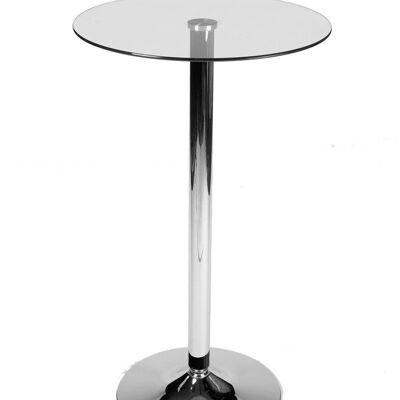 Deba Meubelen black round bar table 60x60x108 black wood chrome metal