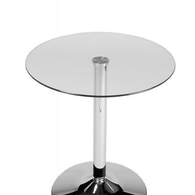 Deba Meubelen Round white bar table 60x60x108 White wood Chromed metal