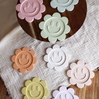Flower smiley coasters