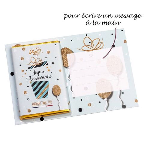 Carte d'anniversaire gourmande - chocolat noir