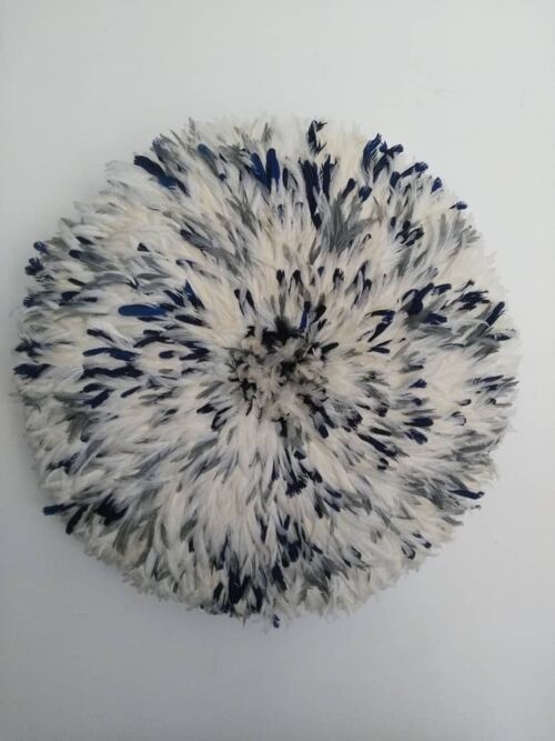 Juju hat moucheté blanc, gris et bleu marine de 90 cm