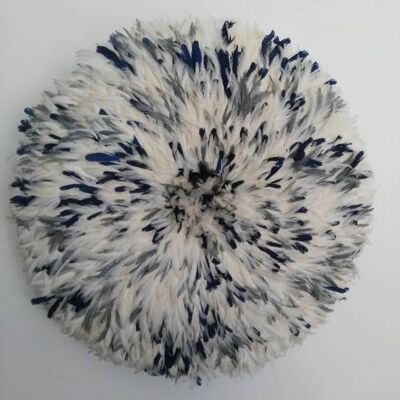 Juju hat moucheté blanc, gris et bleu marine de 90 cm