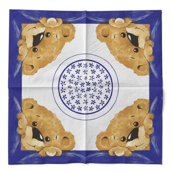 Serviette jetable Teddy en bleu en tissu 33 x 33 cm, 20 pièces 3