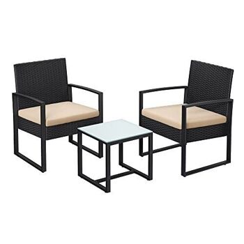 Salon de jardin lot de 3 64 x 65 x 77 cm (L x L x H) 1