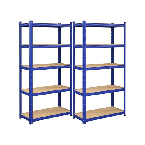 Set of 2 storage shelves, 200 x 100 x 50 cm silver 200 x 100 x 50 cm (H x L x W)