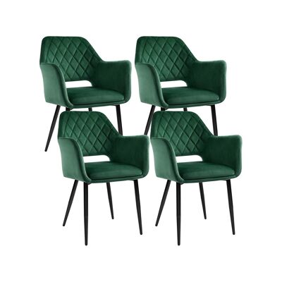 Lot de 6 chaises de salle à manger avec dossier 47,5 x 56 x 78,5 cm (L x L x H)
