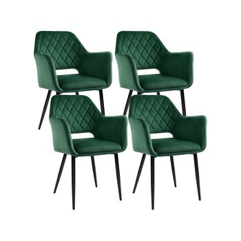 Lot de 6 chaises de salle à manger avec dossier 47,5 x 56 x 78,5 cm (L x L x H) 1