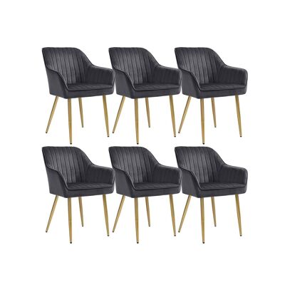 Juego de 4 sillas de comedor tapizadas 62,5 x 60 x 85 cm (largo x ancho x alto)