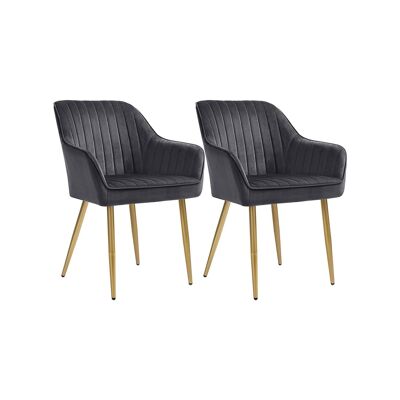 Upholstered dining chair with metal legs 62.5 x 60 x 85 cm (L x W x H)