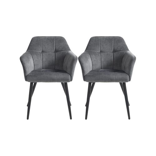 Set of 2 dining chairs with PU coating 62.5 x 60 x 85 cm (L x W x H)