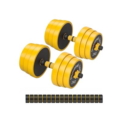 Manubri con tubo di collegamento giallo 5,5 x 4,5 x 2 cm (L x P x A)