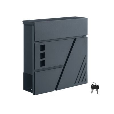 Wall letterbox with newspaper compartment anthracite 30.5 x 11 x 38.5 cm (L x W x H)