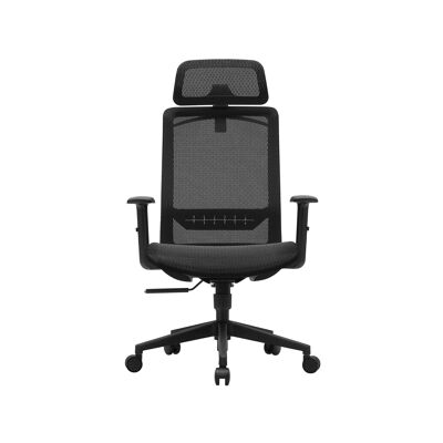 Chaise de bureau avec accoudoirs noir et blanc 70 x 64 x 106-116 (L x L x H)