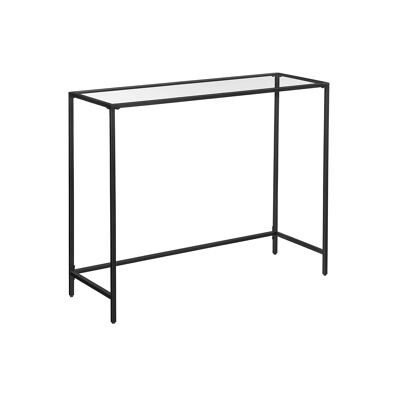 Table console avec 2 étagères noires 100 x 35 x 80 cm (L x L x H)