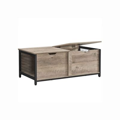 Mesa de centro con tapa de cristal 106 x 55 x 45 cm (largo x ancho x alto)