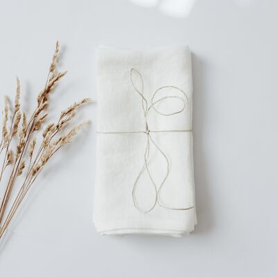 Off-White Linen Napkins Set of 2