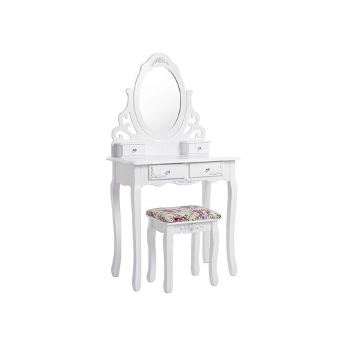Dressing table set with 5 drawers White 80 x 145 x 40 cm (W x H x D)