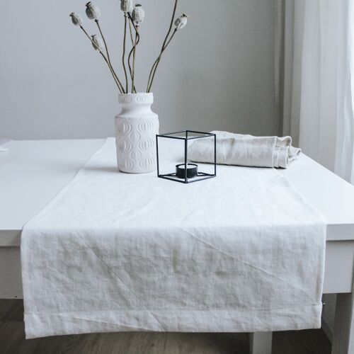 Off-White Linen Table Runner