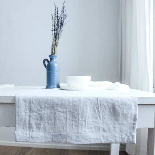 Grey Linen Table Runner