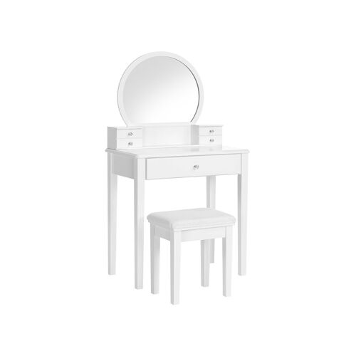 Dressing table set with mirror and lamps White 70 x 40 x 134 cm (L x W x H)