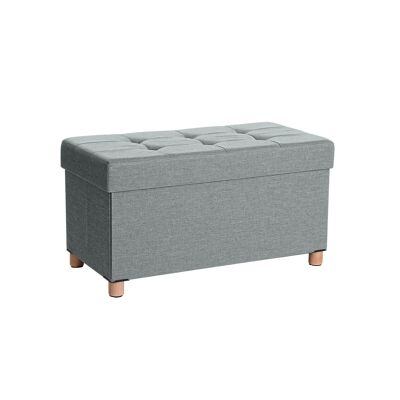 Asiento con almacenaje Gris claro 76 x 38 x 38 cm (largo x ancho x alto)
