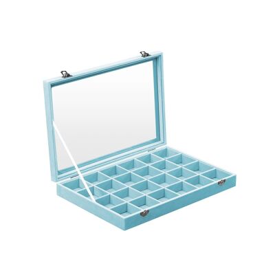 Jewelery box with black glass lid 35 x 24 x 5 cm (L x W x H)