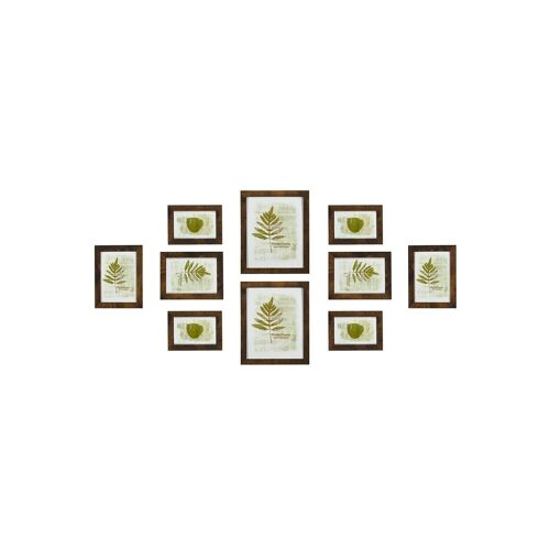 Set of 10 brown photo frames 23.1 x 1.2 x 28.7 cm (L x W x H)