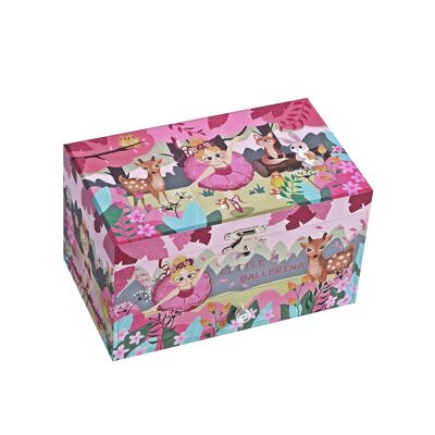 Caja de música bailarina para niños rosa 12 x 11 x 10 cm (largo x ancho x alto)