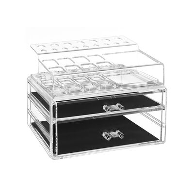 Organizador de maquillaje con 6 cajones, negro 24 x 13,5 x 30 cm (largo x ancho x alto)