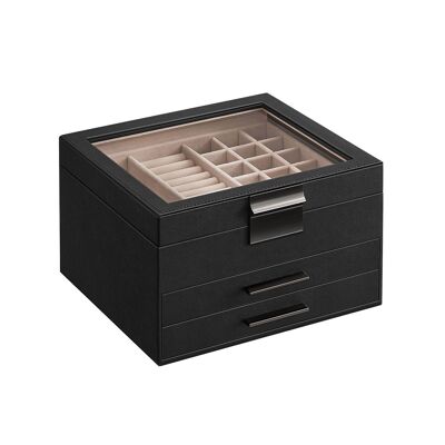 Mesa de centro con ruedas Greige negro 50 x 35 x 55 cm (largo x ancho x alto)