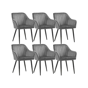 Lot de 6 chaises de salle à manger bleu sarcelle 62,5 x 60 x 85 cm (LxlxH) 1