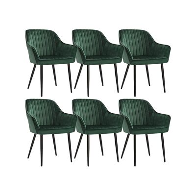 Lot de 6 chaises de salle à manger pieds en métal gris 62,5 x 60 x 85 cm (L x L x H)