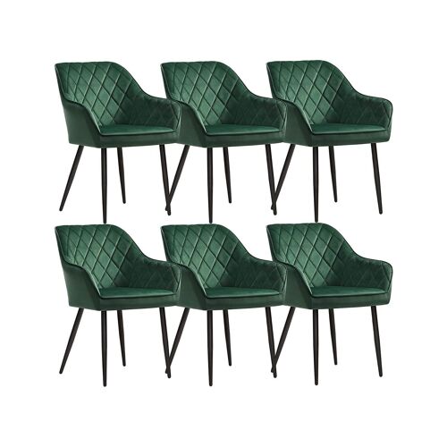 Set of 6 Gray Velvet Dining Chairs 62.5 x 60 x 85cm (LxWxH)