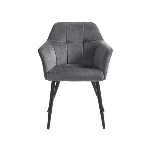 Dining chair with gray velvet upholstery 57 x 56 x 85 cm (L x W x H)