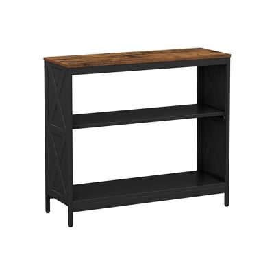 Bedside table with open compartment vintage brown-black 38 x 40 x 61 cm (L x W x H)