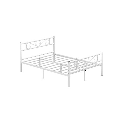 White metal single bed frame 198 x 91.8 x 86.4 cm (L x W x H)